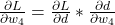  \frac{\partial{L}}{\partial{w_4}} = \frac{\partial{L}}{\partial{d}} * \frac{\partial{d}}{\partial{w_4}} 