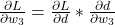  \frac{\partial{L}}{\partial{w_3}} = \frac{\partial{L}}{\partial{d}} * \frac{\partial{d}}{\partial{w_3}} 