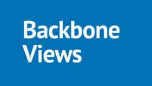 progressive Robot blue background with large white text reading "Backbone Views"