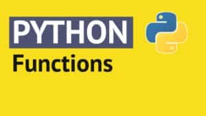 progressive Robot Python functions title graphic with Python logo on yellow background