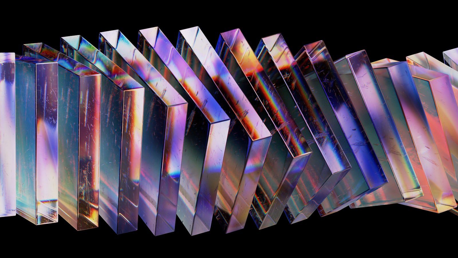 Glass 3D blocks showing material detail for PBR assets