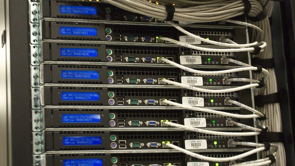 DORA compliance dependency mapping shown by a rear view of data centre racks