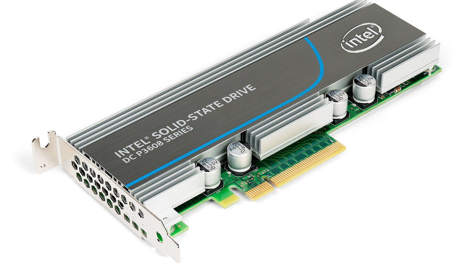 PCIe 8.0 bandwidth roadmap shown with a real PCIe NVMe add-in card