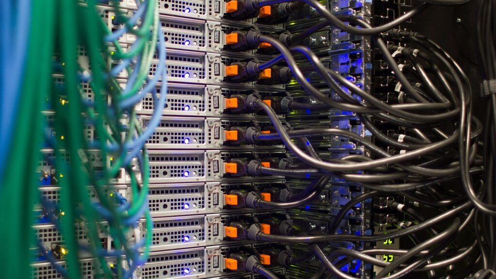 PCIe 8.0 platform planning shown with real server racks and data center hardware