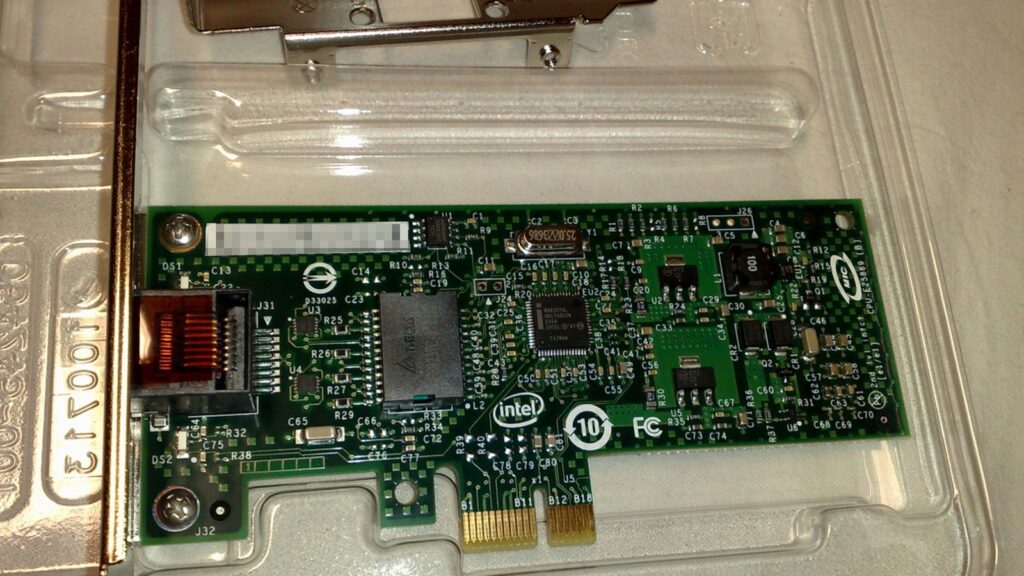PCIe 8.0 FAQ context shown with a real PCI Express network interface card
