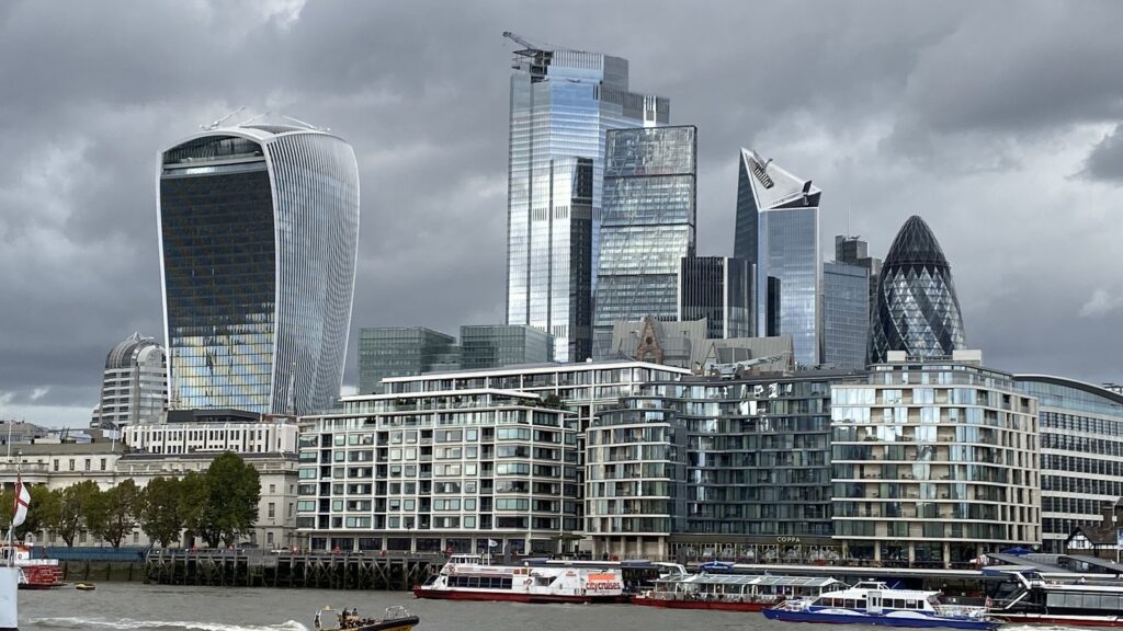 Post-Brexit Digital Sovereignty shown through a London skyline representing UK cloud jurisdiction and data residency