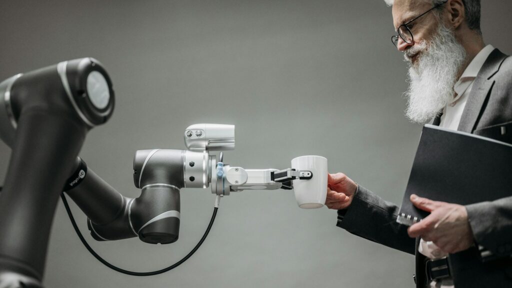 Power Automate vs Zapier desktop automation and RPA concept with robotic arm support