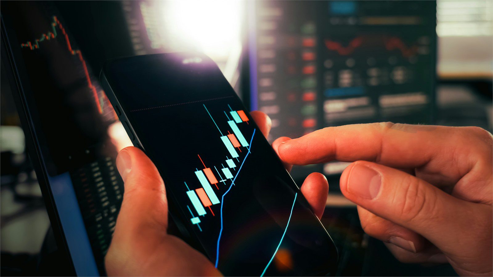 smartphone with market data representing pricing inventory and demand planning
