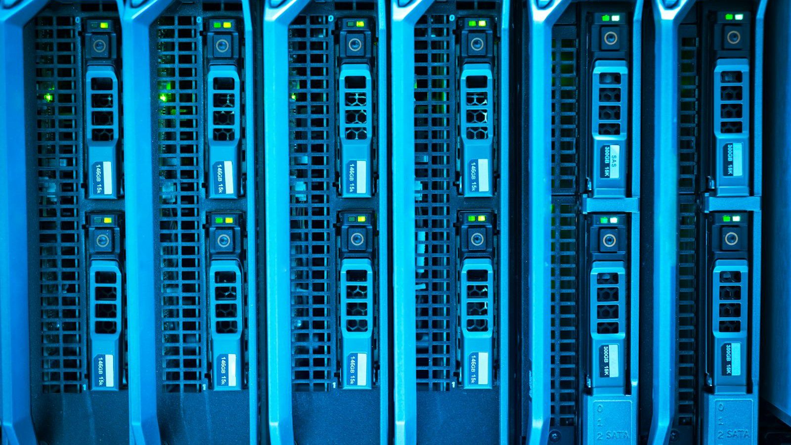 Atoms Review: 7 Smart Ways to Build AI Apps Faster 15 illuminated server racks representing backend integrations hosting and deployment for AI apps