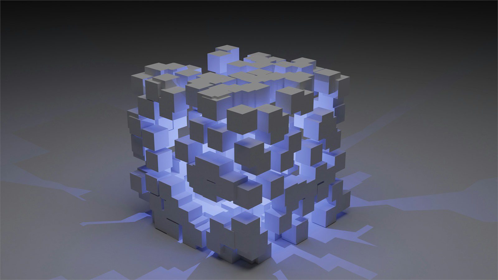 abstract secure blockchain cube representing private provenance proofs and permissioned supply chain data