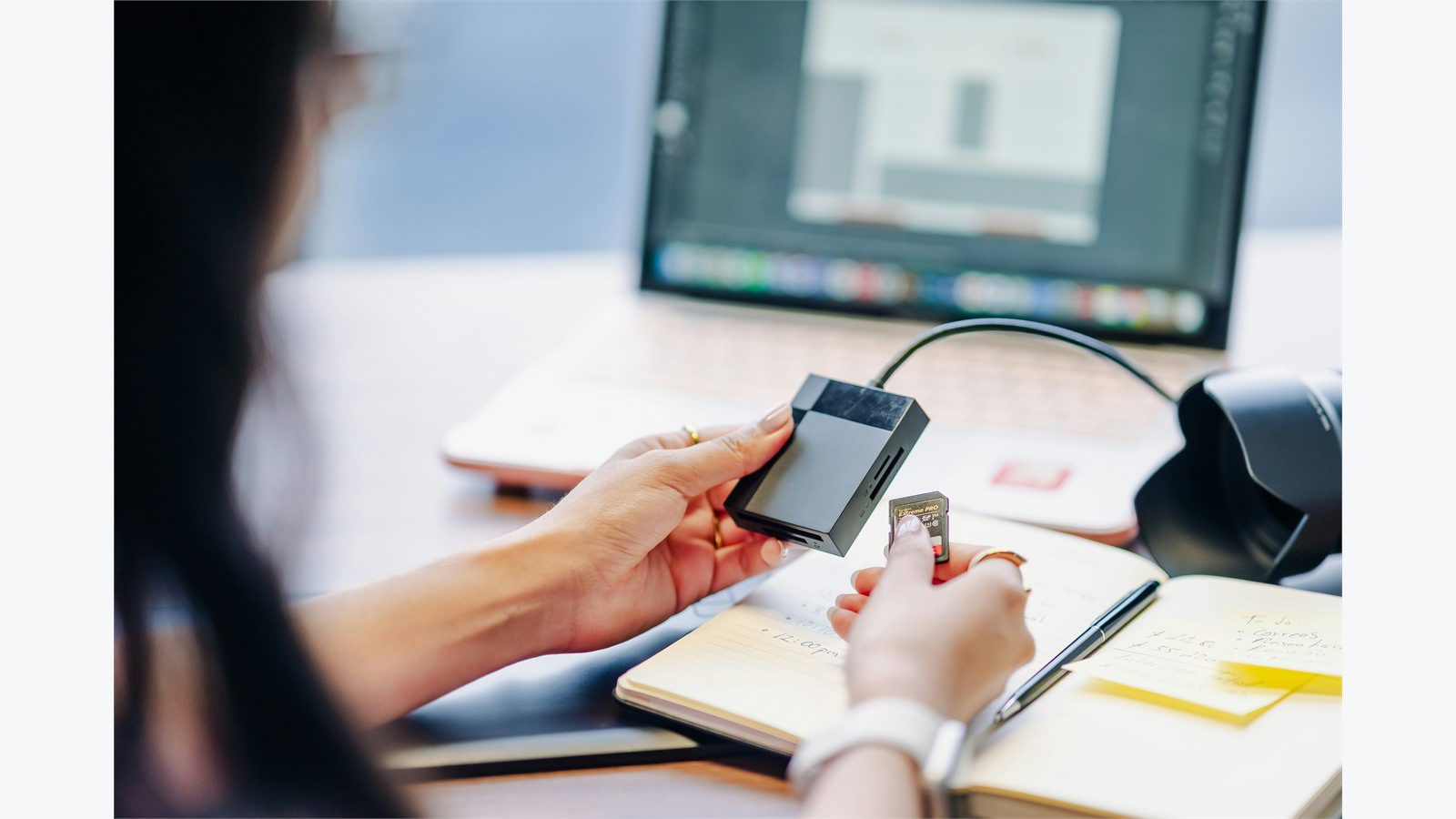 external hard drive connected to a laptop representing backups identity recovery tooling and restore readiness