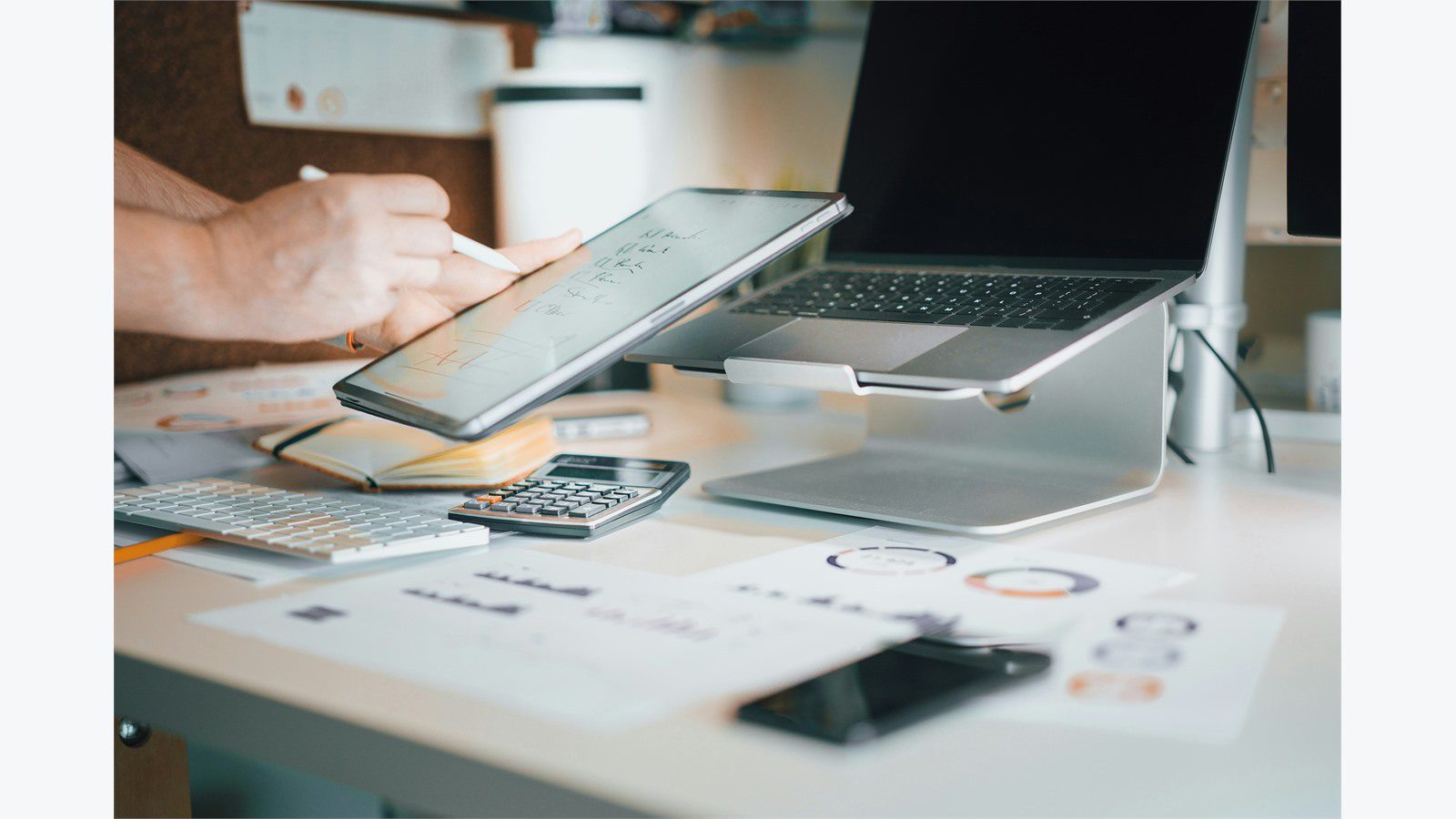 Customer Service Tech Upgrades: 9 Simple Wins 19 laptop workspace for replacing paper customer intake with digital forms and service records