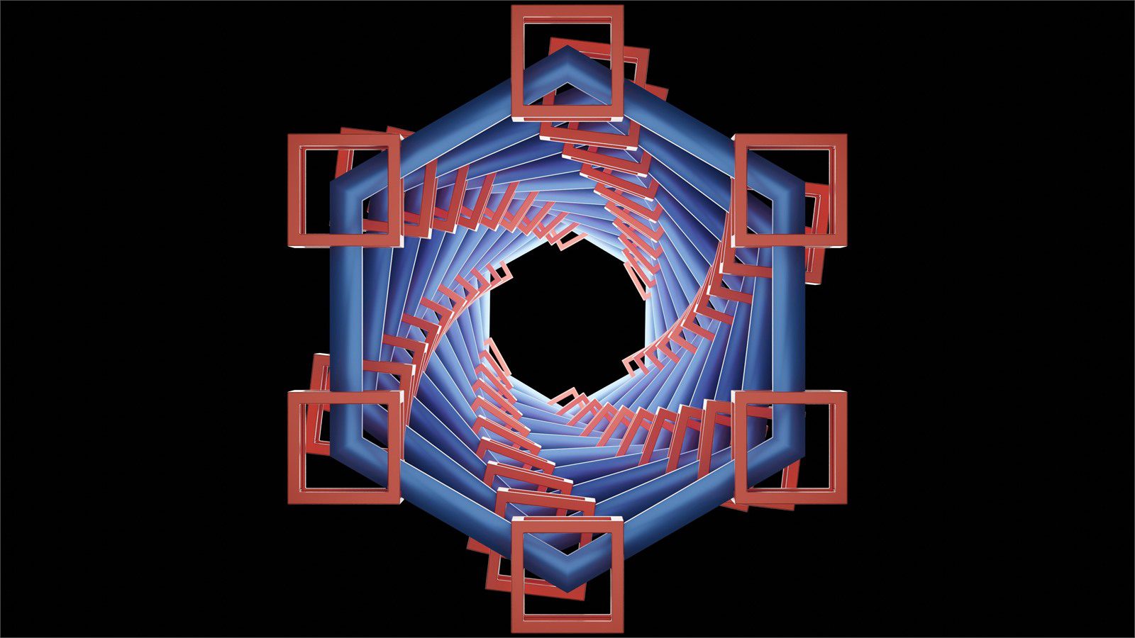 geometric trust boundary structure showing protected data records and verification zones