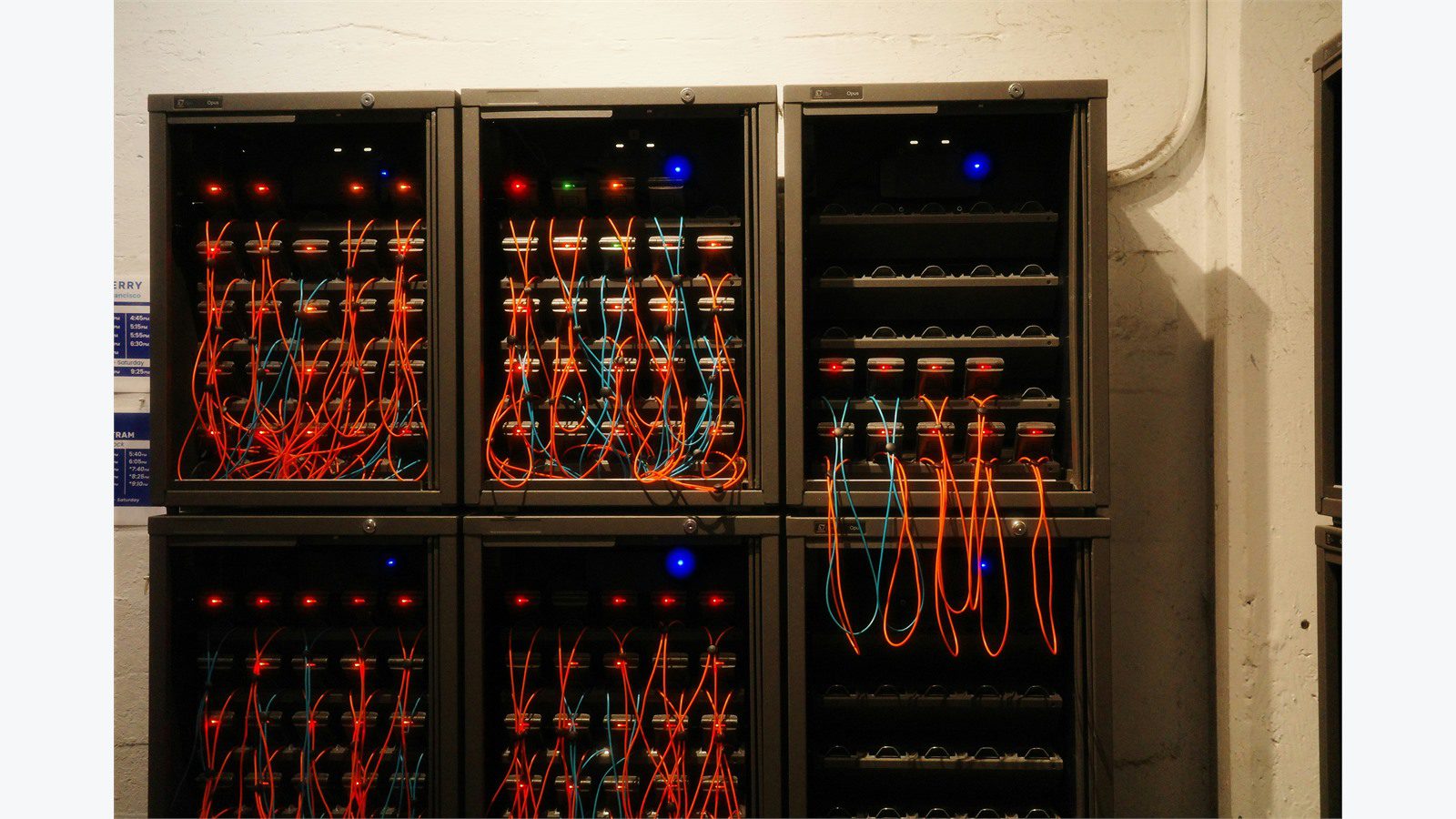 network server architecture and cables representing scalable startup platform foundations