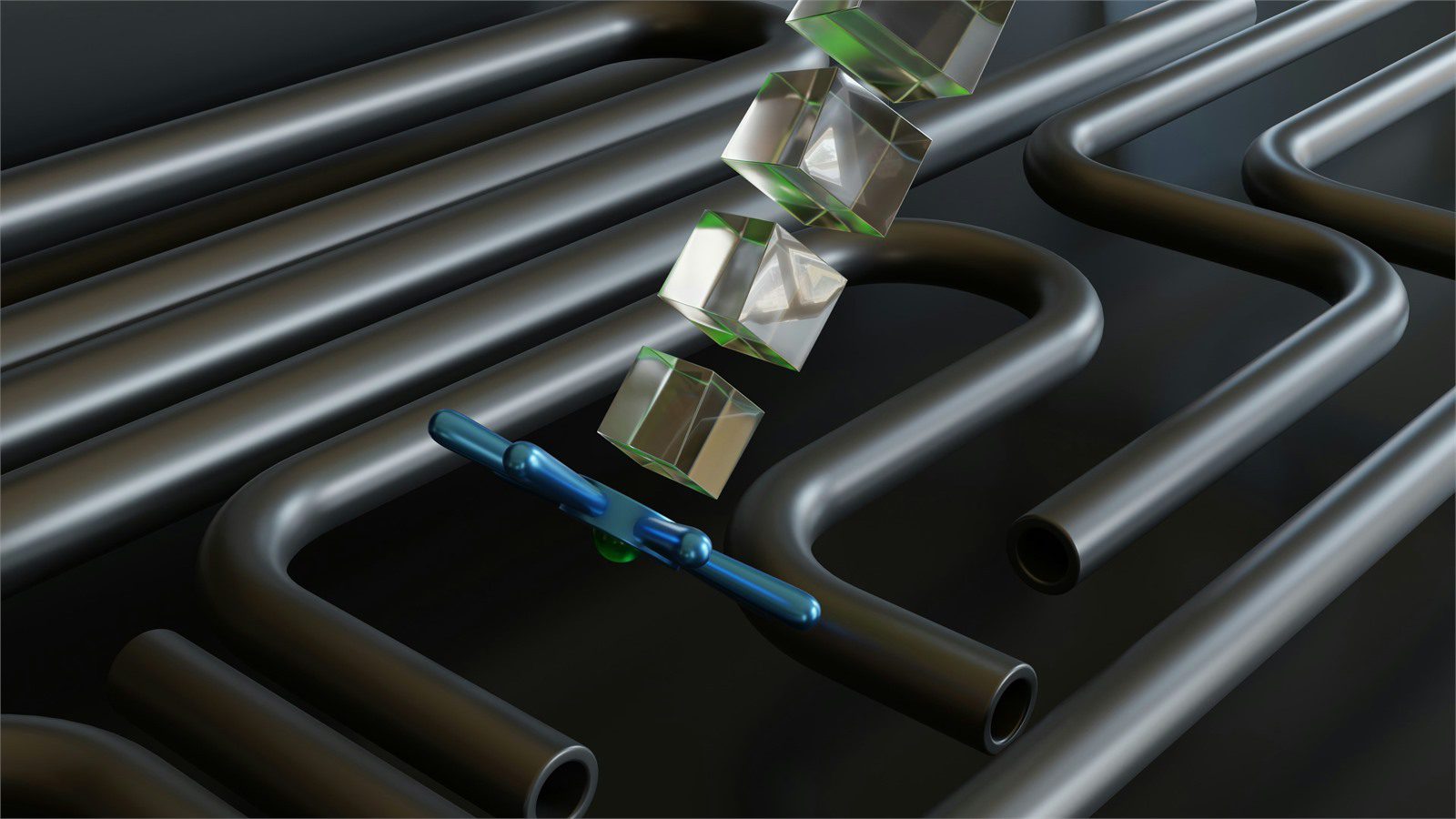 green data cable pipeline representing storage network transfer optimization and lower cloud waste