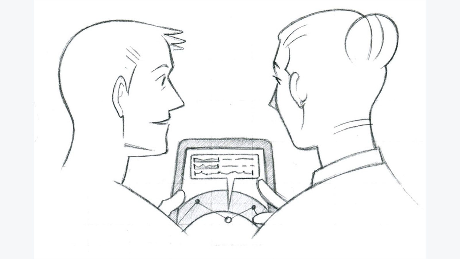 patient and clinician tablet illustration for HIPAA-compliant remote file sharing FAQ questions