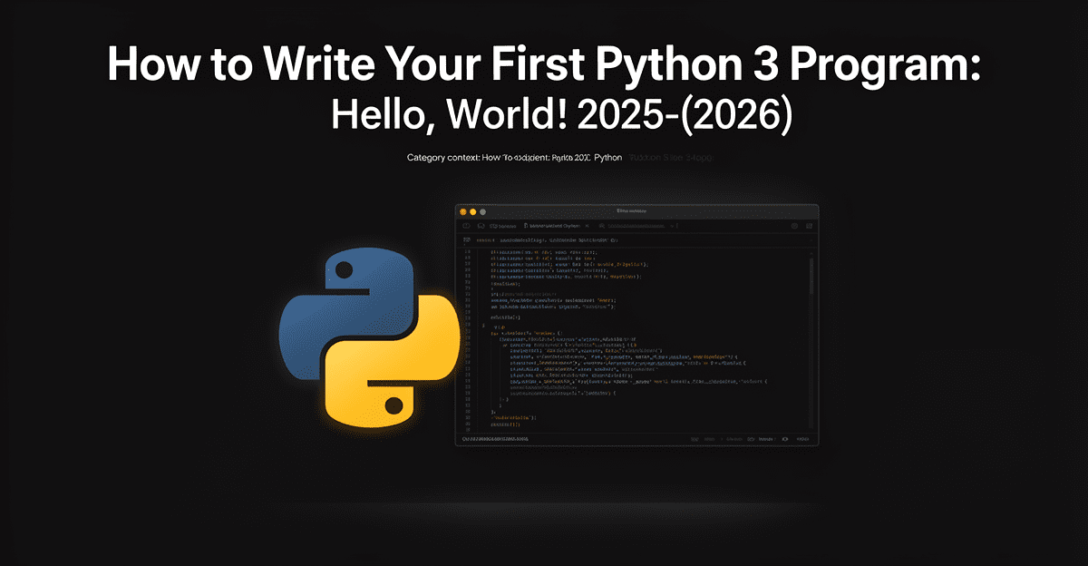 How to Write Your First Python 3 Program: Hello, World! Guide (2025–2026)