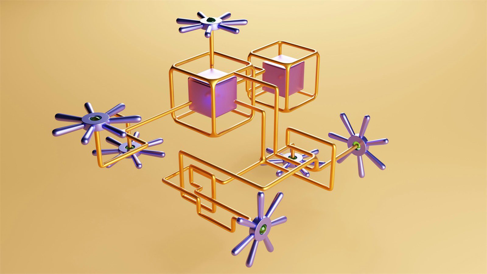 connected data systems and automation nodes representing intelligent ops integration across platforms
