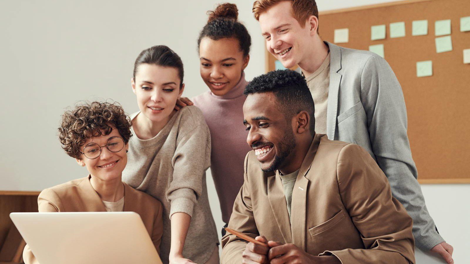 IT case studies: a business team reviewing project results and outcomes in a meeting