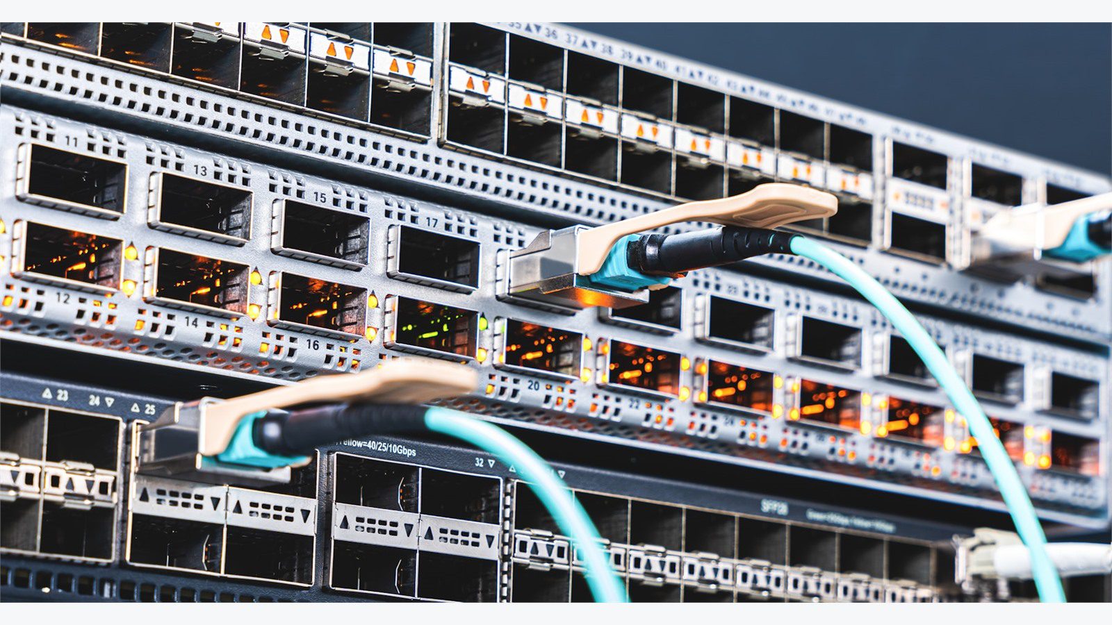 server network cables representing API middleware and custom integration for logistics systems