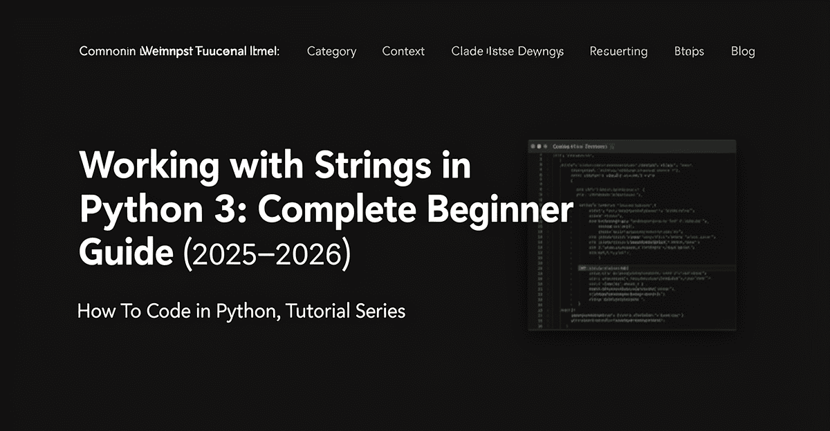 Working with Strings in Python 3: Complete Beginner Guide (2025–2026) — step-by-step tutorial on Progressive Robot