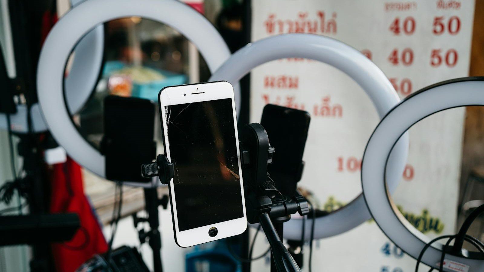 Vimi mobile AI photo to video workspace with smartphone tripod and ring lights for creators