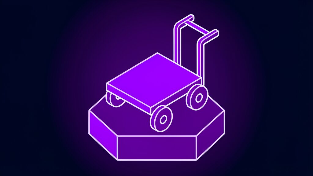 agentic shopping amazon bars meta muse ai a handcart with two large side wheels and an upright handle frame