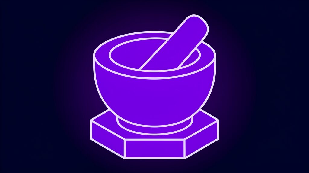AI bioweapon - mortar bowl with a pestle resting inside