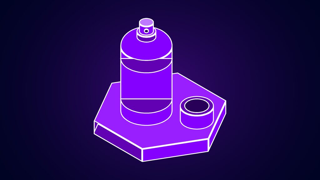 ai generated artwork venues strike back b spray paint can with its cap beside it