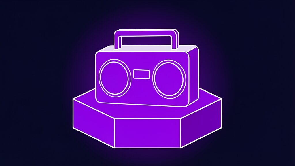 creatify boreal second in house ai video model c boombox with two round speakers