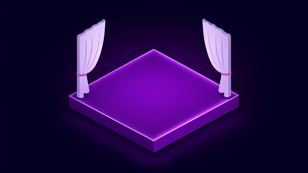 cresta training simulator ai customers transcripts e small theatre stage with plain curtains