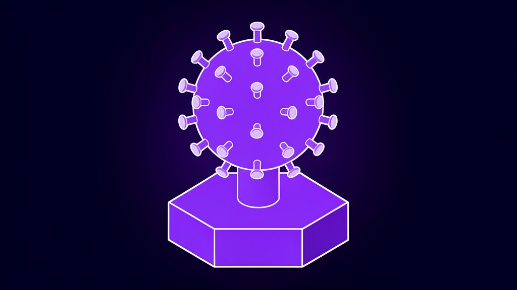 cyber attacks bioterrorism pace frontier ai anticipatory thinking d virus particle sphere with knobbed spikes