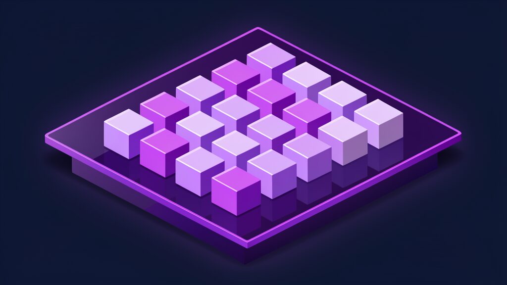 generative media tool premiere five ai models c flat tray holding sixteen small cubes in four rows