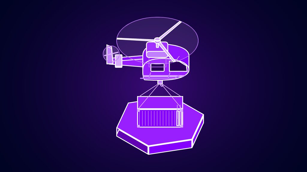 gmi cloud 668m series b nvidia a helicopter lifting a container on a sling