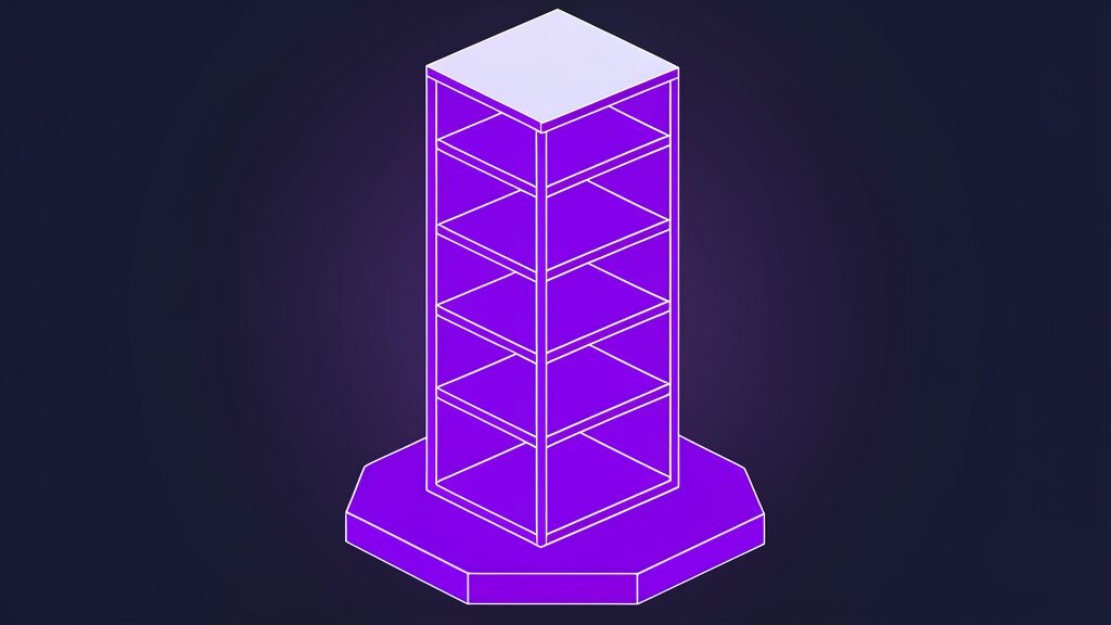 hypervault tcs ai data center campus india b server rack frame with five horizontal shelf slabs