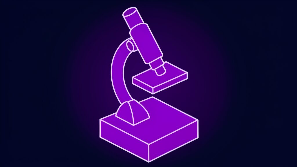 it project acceptance ai era a microscope with angled tube on thick base
