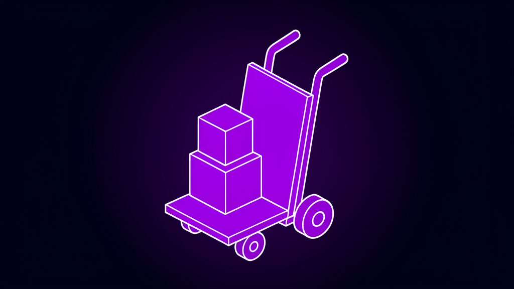it project acceptance ai era b sack truck carrying two stacked boxes
