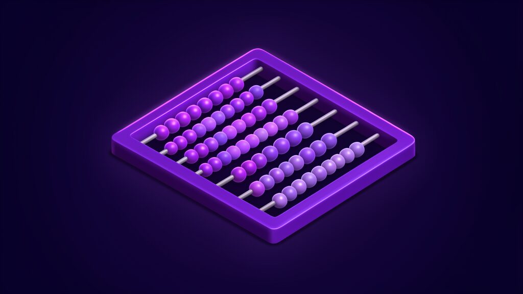 mixvio ai credit pricing review a abacus frame lying flat with rows of beads