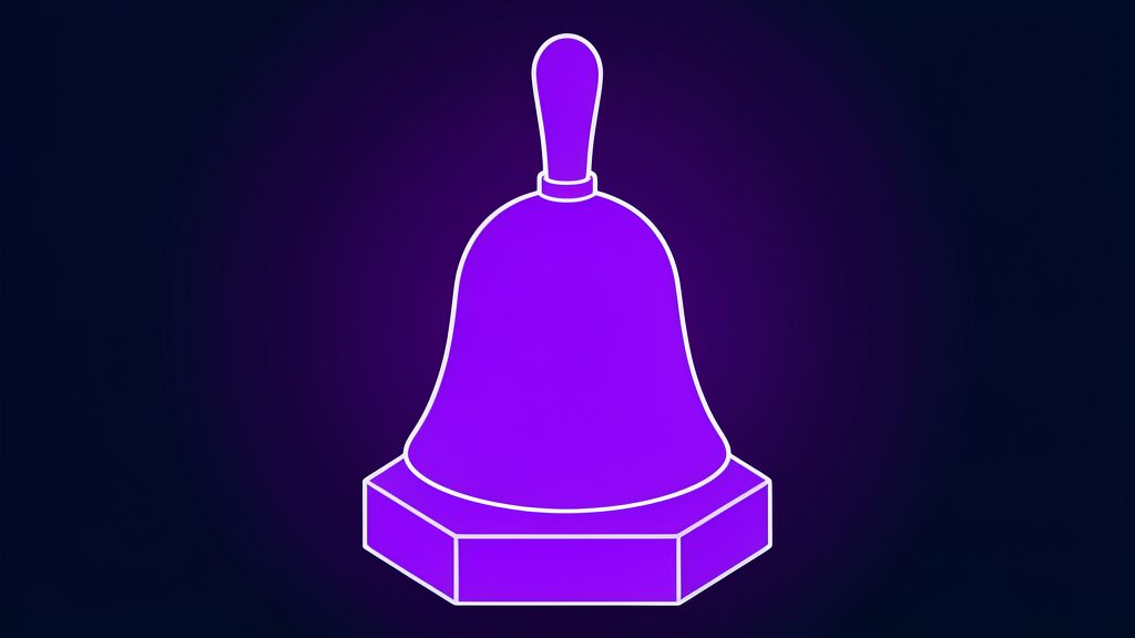 muse messaging telegram messenger signal b hand bell with a domed crown and a short turned handle