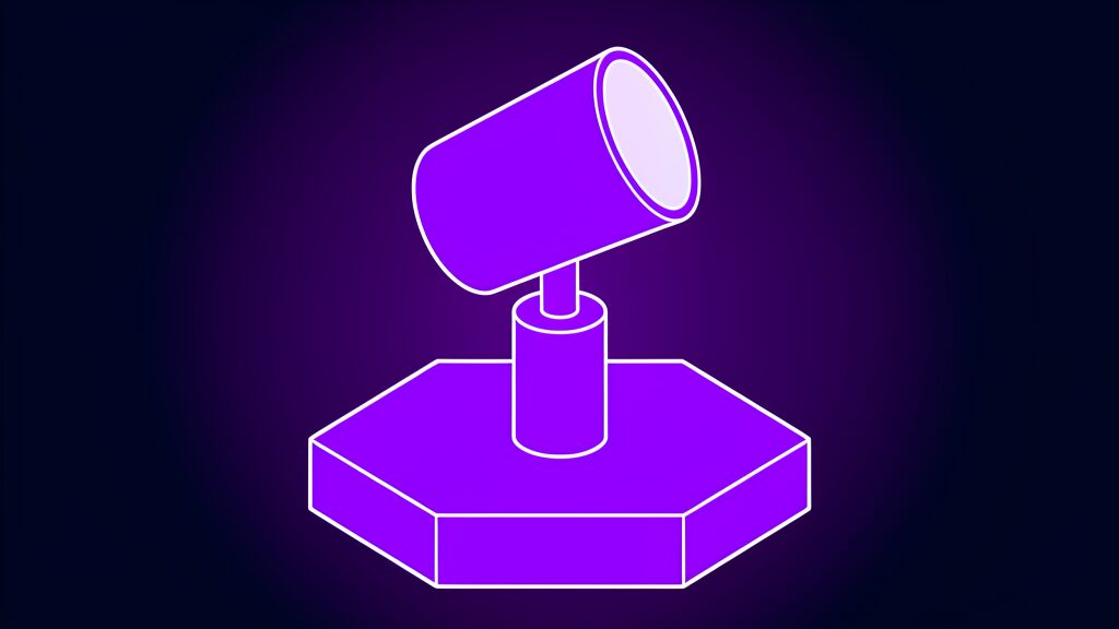 noimosai autonomous marketing platform multi channel agents d stage spotlight lamp on a short pedestal