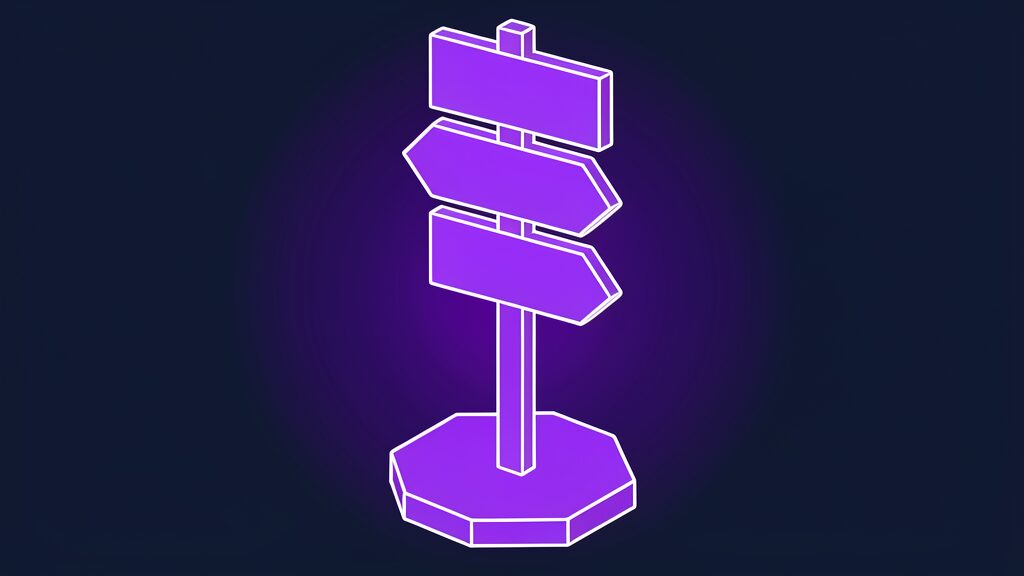 onerail omnistar nvidia last mile delivery a signpost with three blank arrow boards