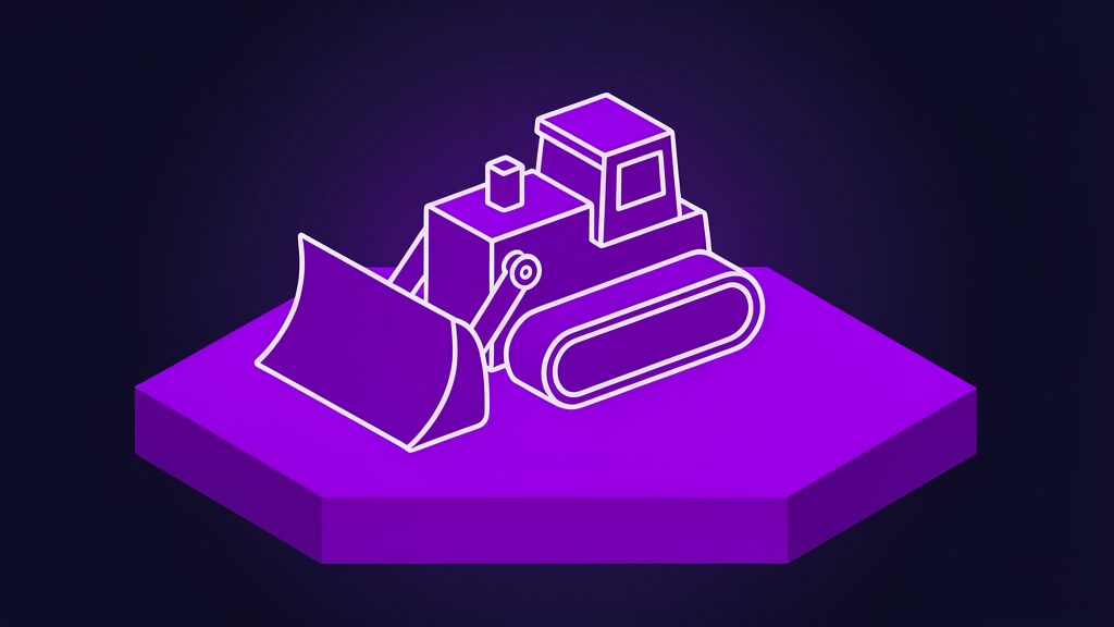 safe ai coding assistants large software projects a toy bulldozer with raised front blade