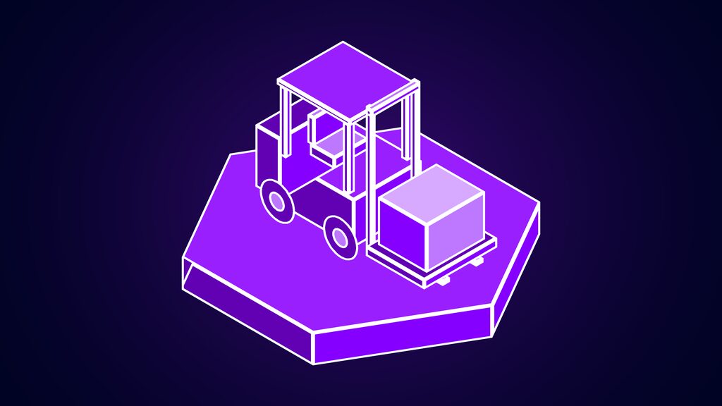video game data ai world models gaming skills c forklift carrying a crate