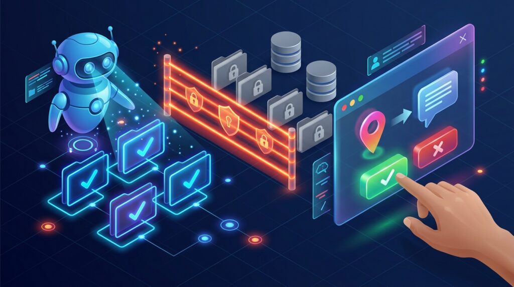 AI agents privacy concerns reduced through limited data access and user approval before sharing information