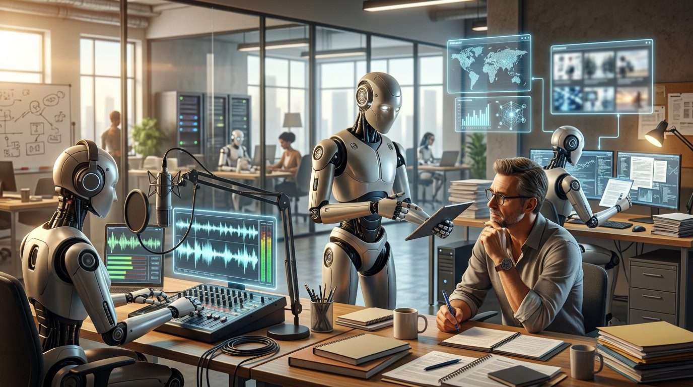 AI agents in journalism attempting to work as real-life reporters in a modern newsroom