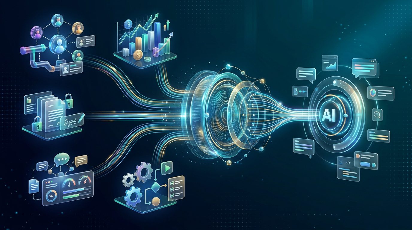 Enterprise context layer connecting AI with organizational data, rules, and business knowledge