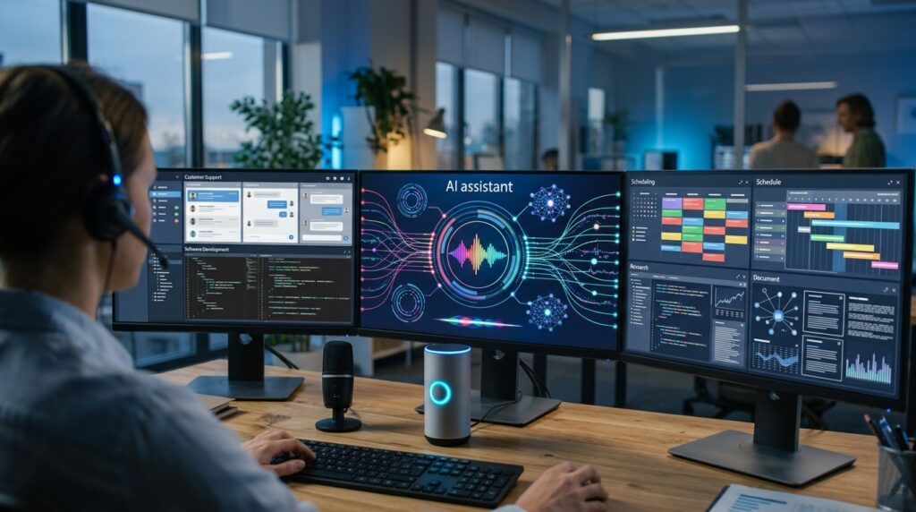 Voice-enabled AI agents supporting customer service, software development and business productivity workflows.