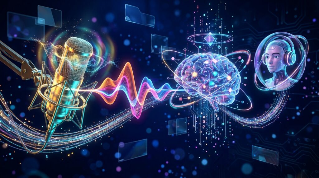 AI radio host Coyotec represented through artificial intelligence, synthetic voice and broadcasting technology