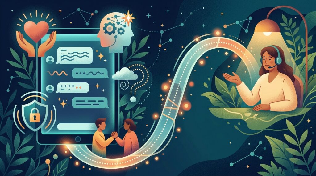 AI chatbots and mental health safety through empathy, critical thinking, clear limitations, and human support