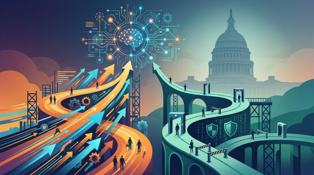 AI regulation highlights competing political approaches to technology growth and public safeguards